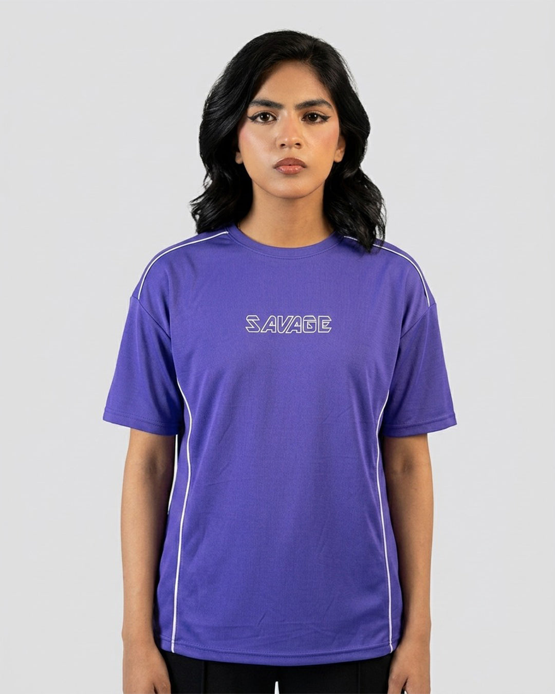 Purple Graphic Panel T-Shirt S12