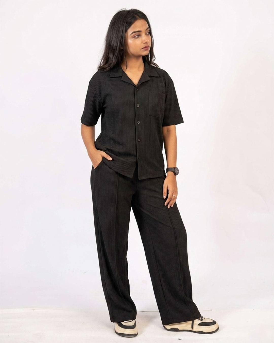 Classic Black Safari Tracksuit Set A3