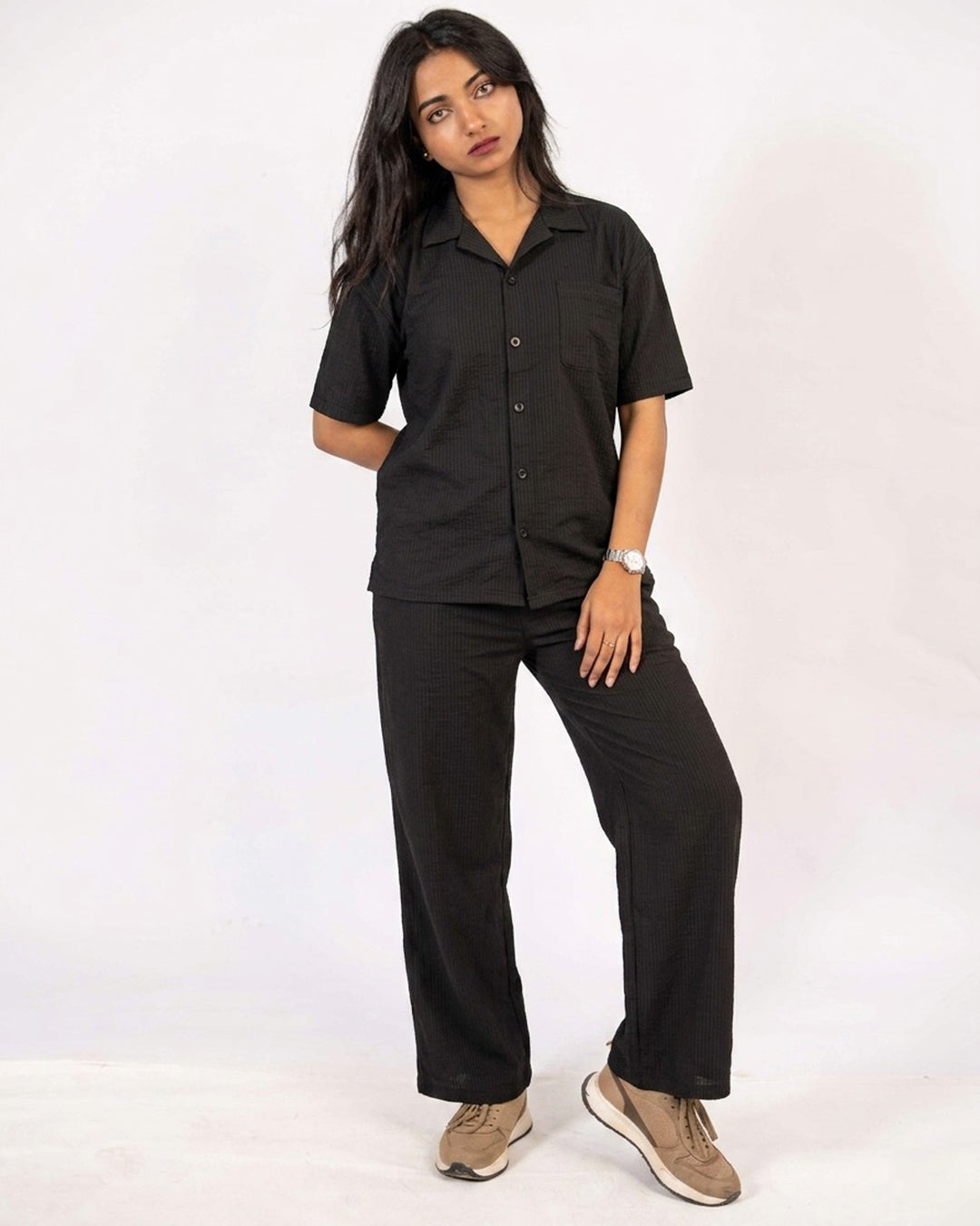 Classic Black Safari Tracksuit Set A3