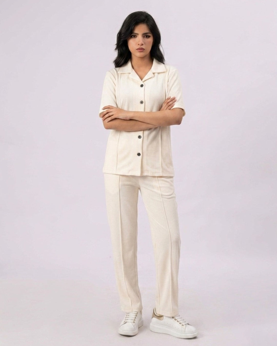 Ivory White Safari Tracksuit Set A4
