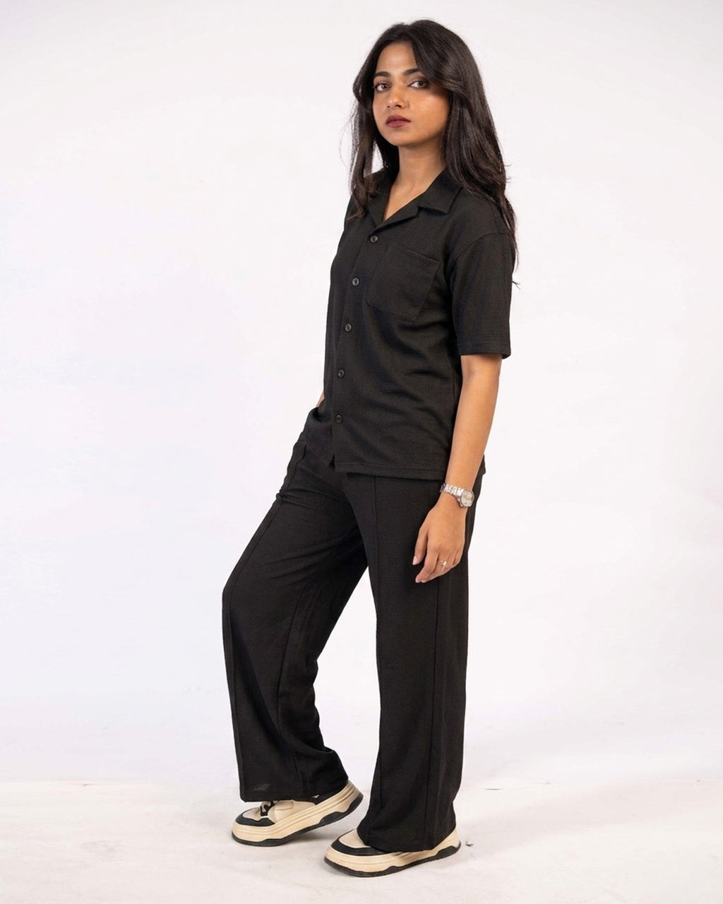 Classic Black Safari Tracksuit Set A3