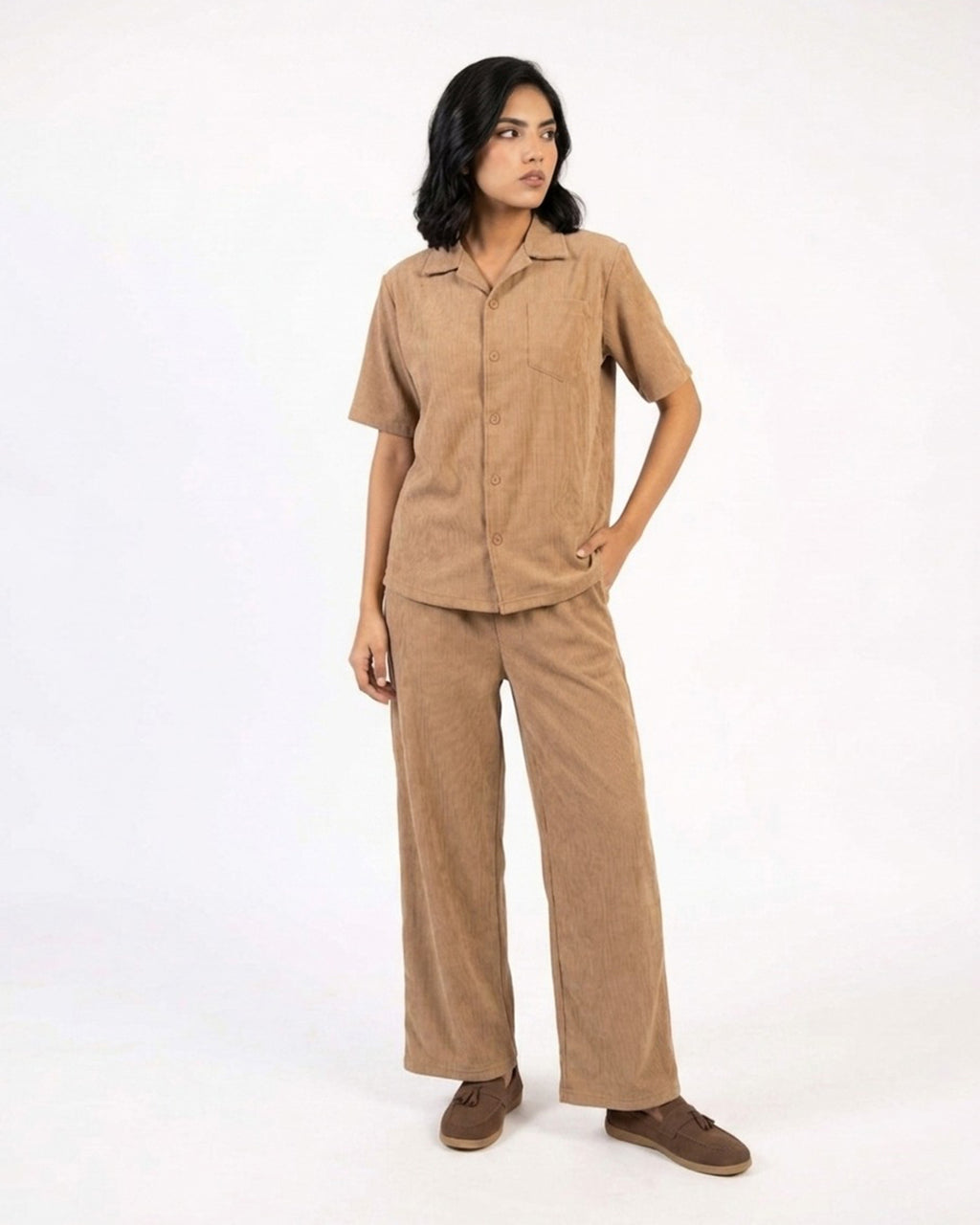 Sand Beige Safari Tracksuit Set A2