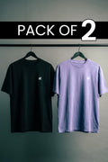 Black & Purple T-Shirt  - Pack of 2