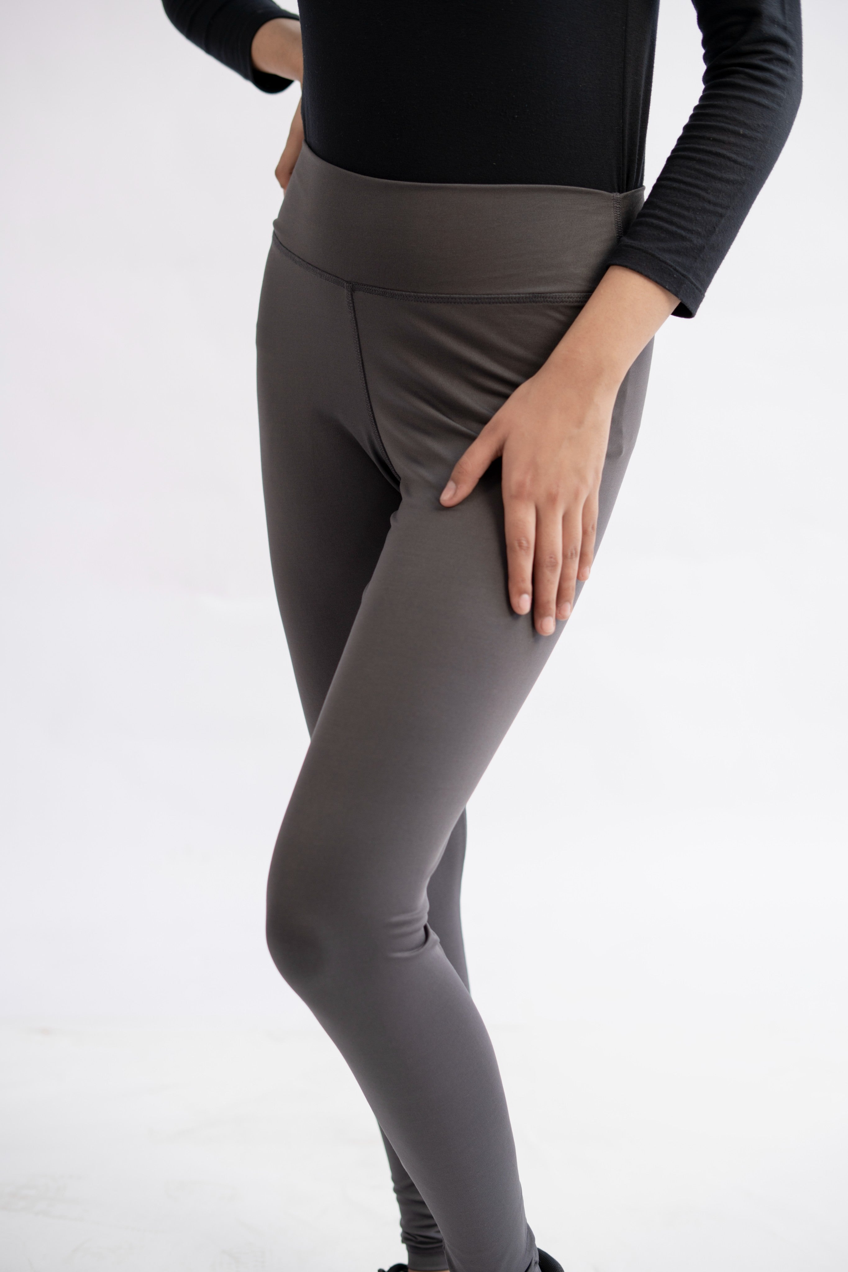 Pack of 2 Premium Slim Fit Tights + Free T-Shirt(Olive Green & Charcol Grey) E6