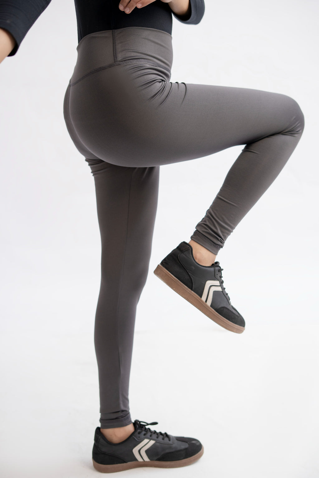 Pack of 2 Premium Slim Fit Tights + Free T-Shirt(Olive Green & Charcol Grey) E6