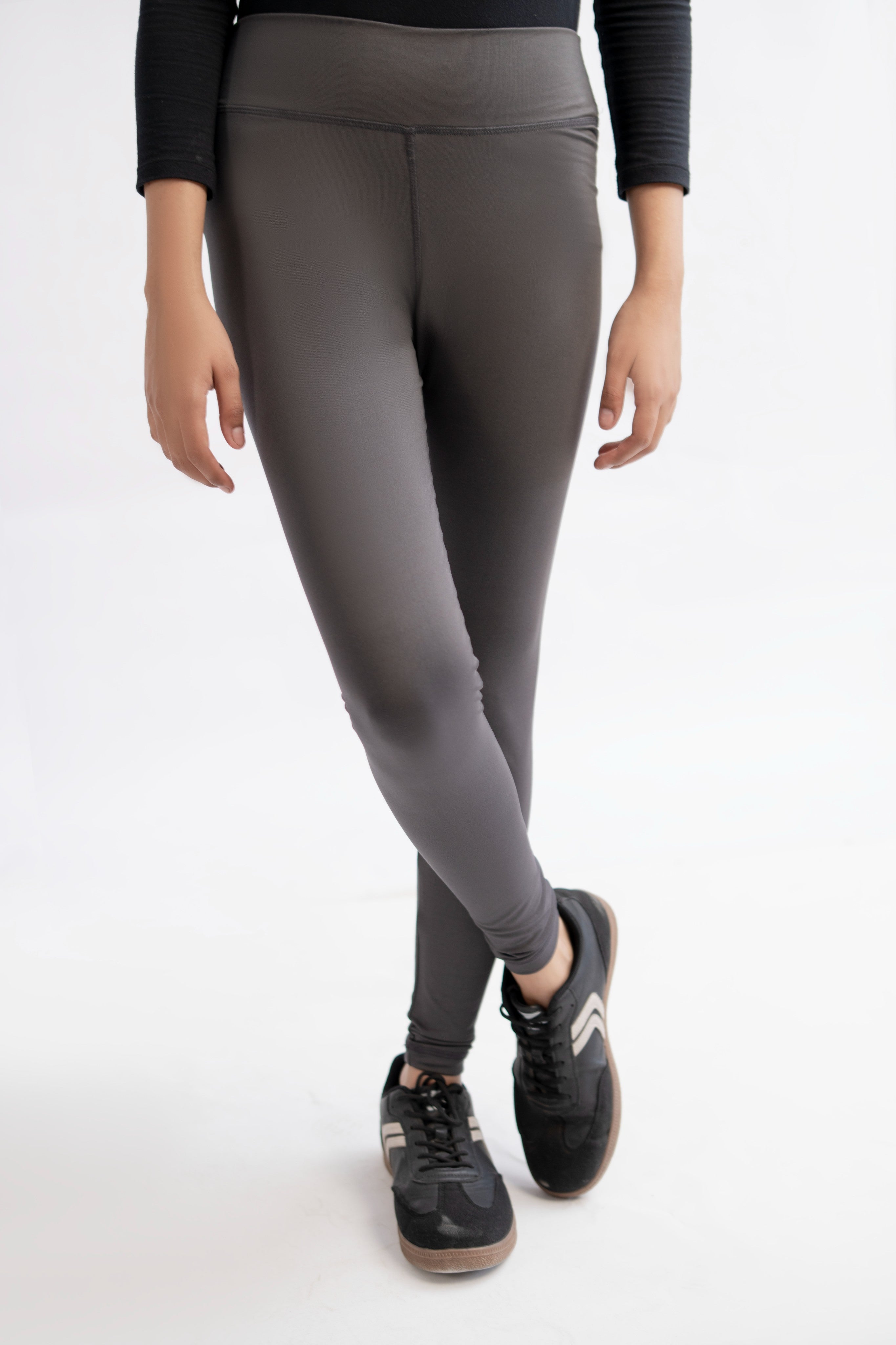 Pack of 2 Premium Slim Fit Tights + Free T-Shirt(Olive Green & Charcol Grey) E6
