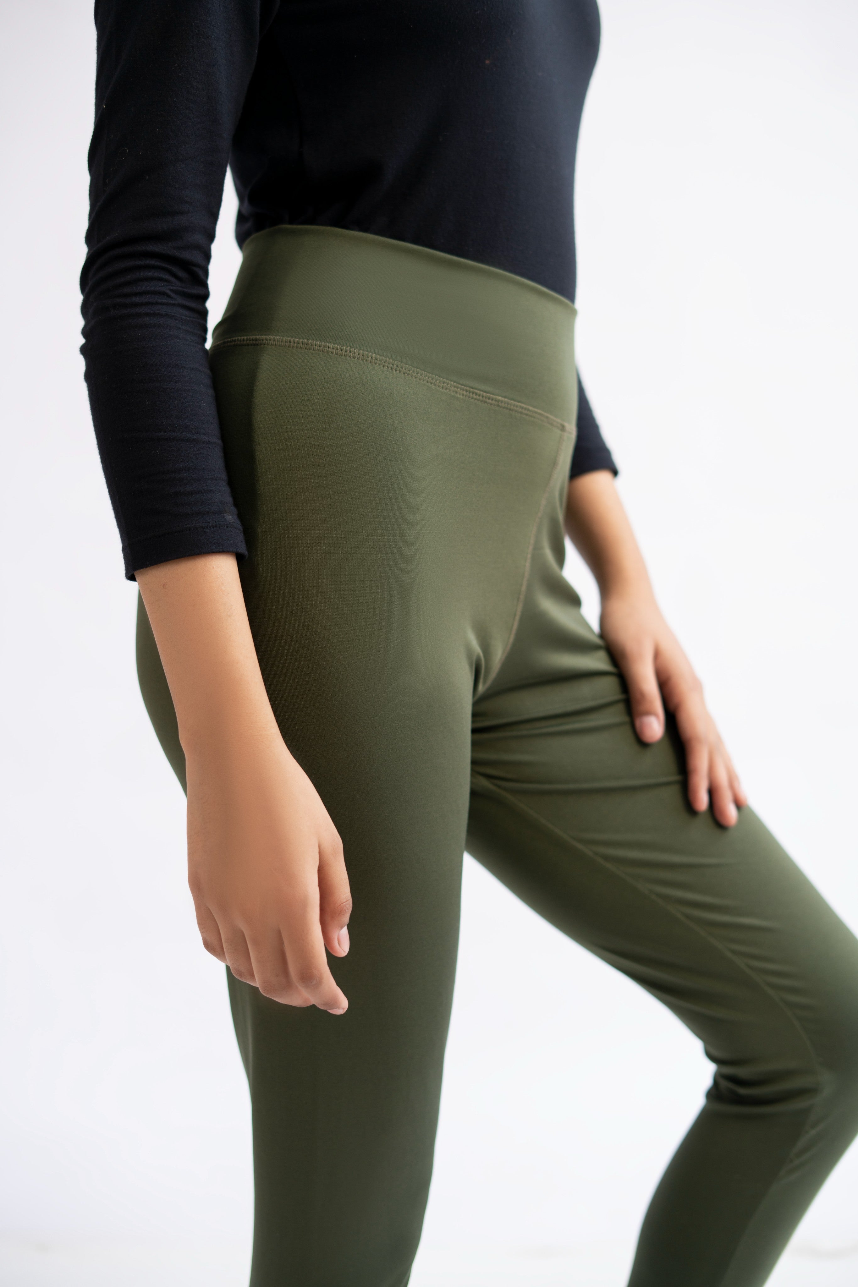 Pack of 4 Premium Slim Fit Tights + Free T-Shirt (Navy Blue, Black, Olive Green, Charcol) E8