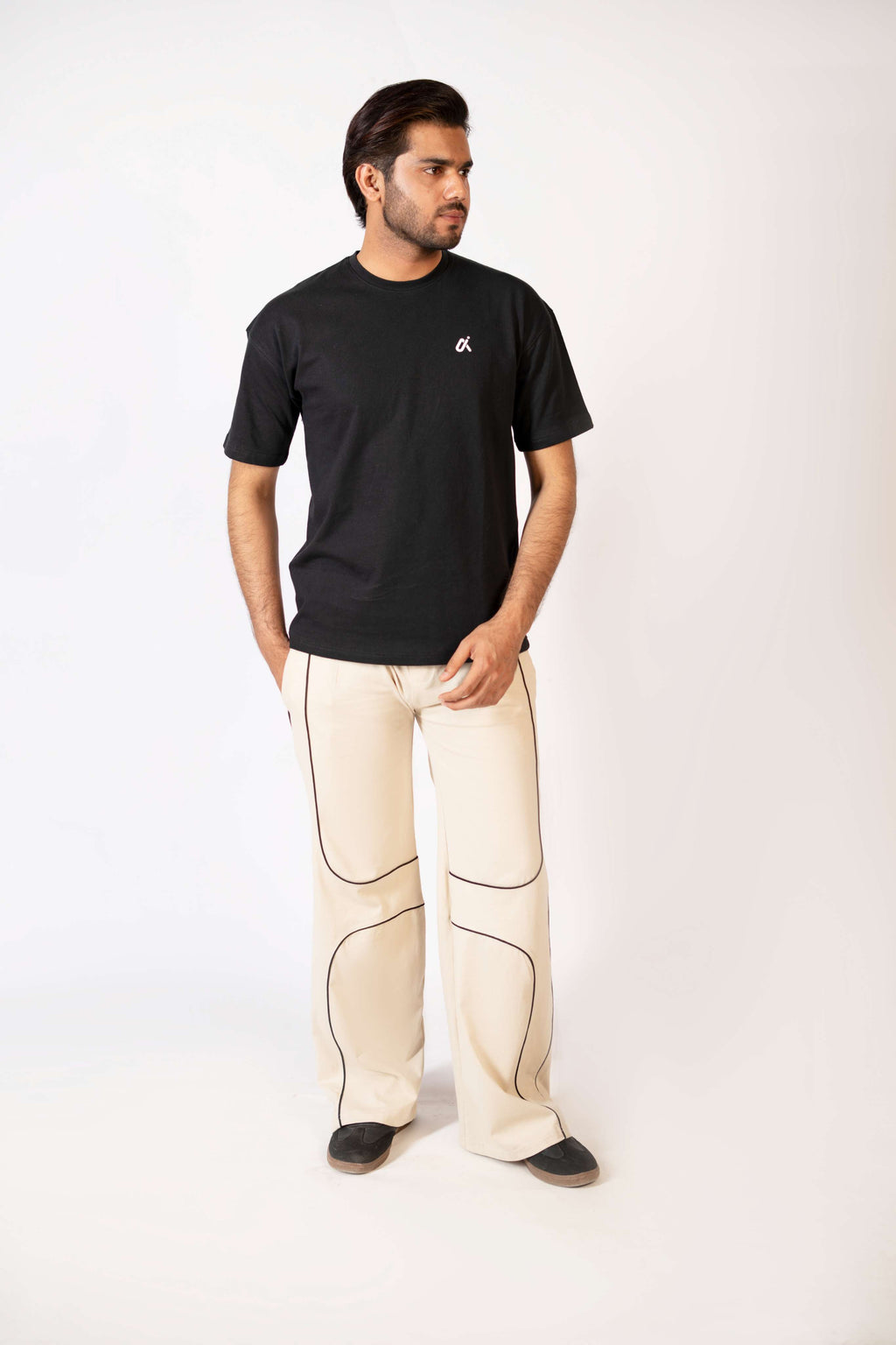 MEN's LOOSE FIT TROUSER - BEIGE D5