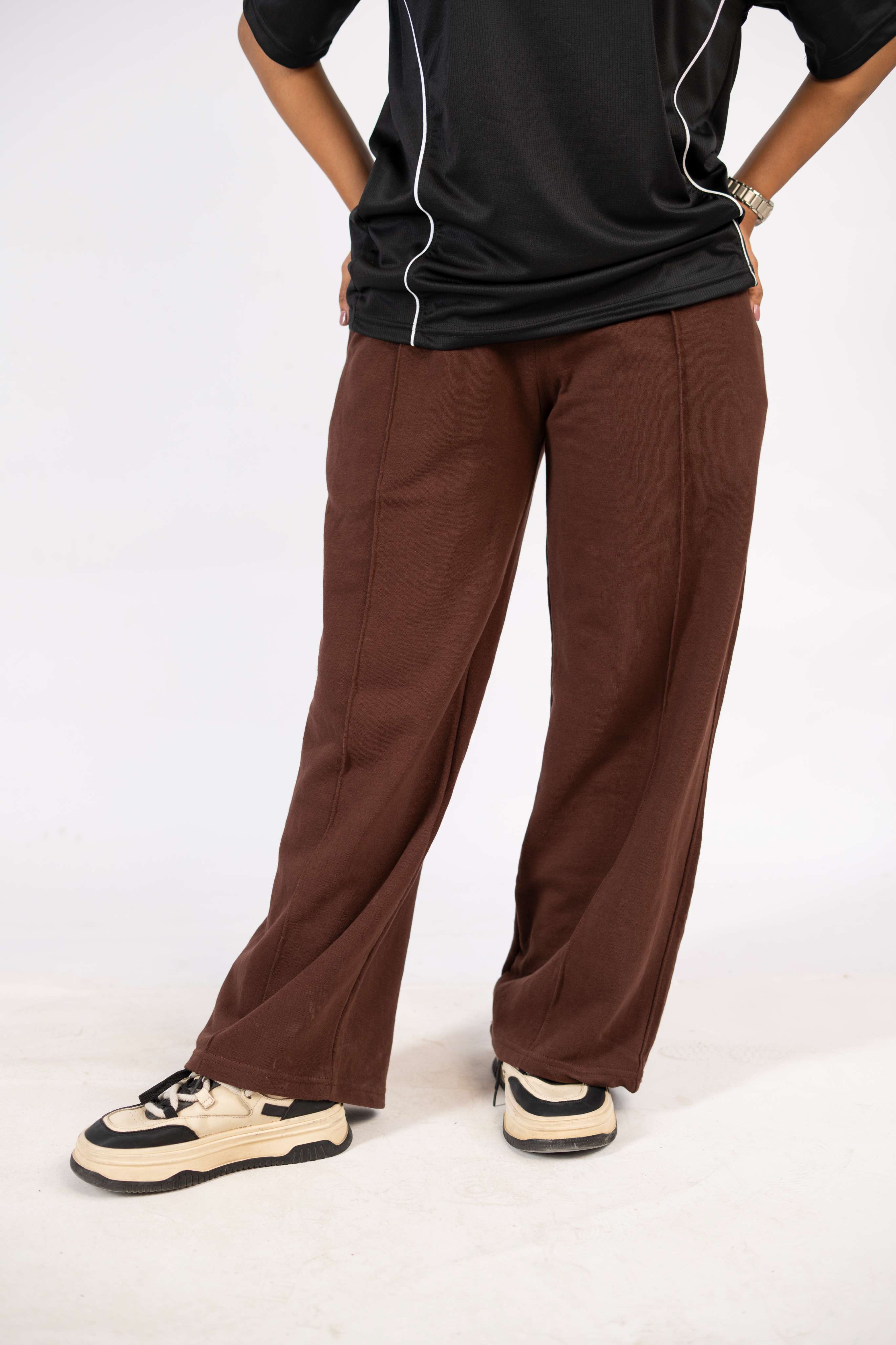 Relaxed Fit Lounge Trousers – Brown J1