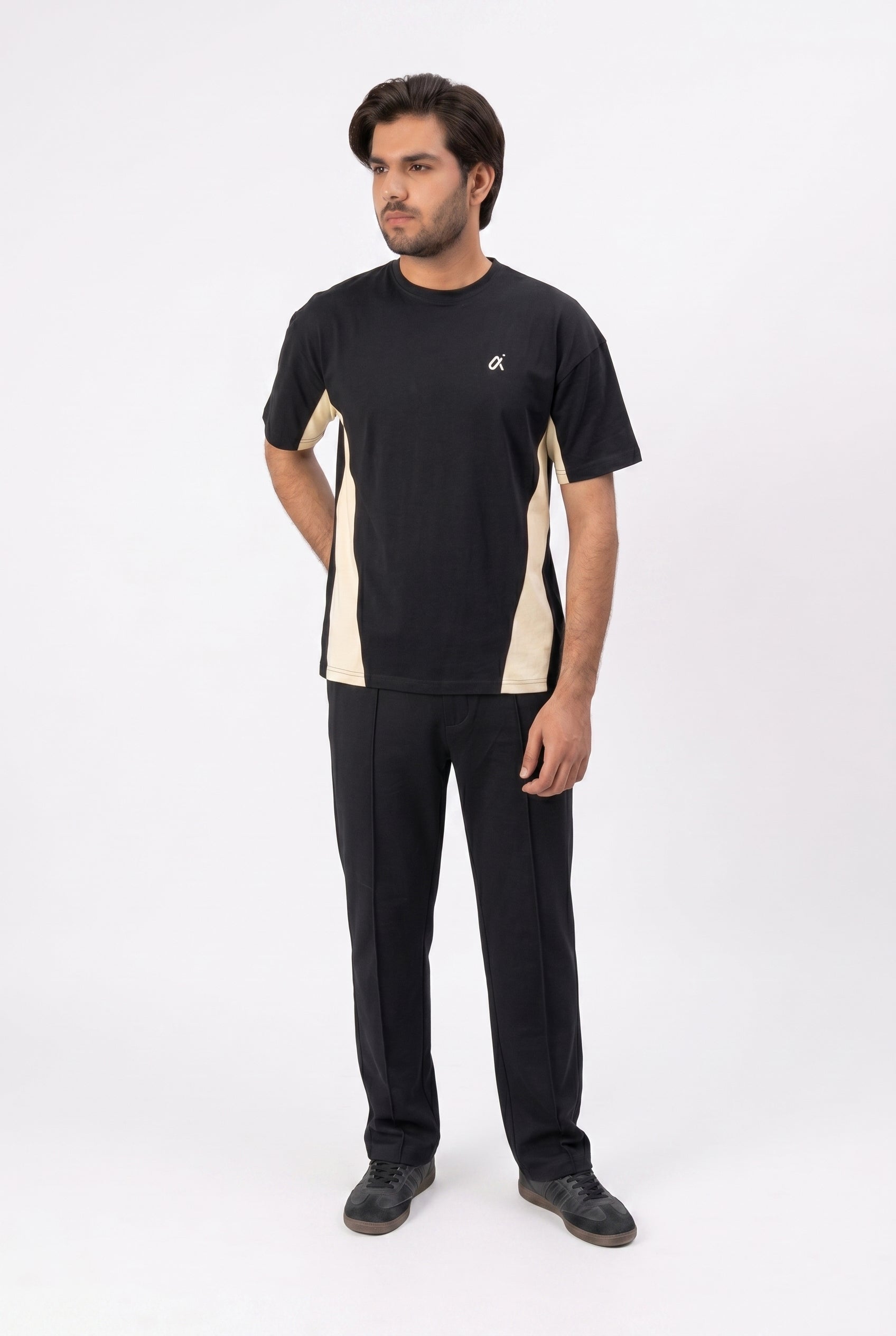 Black Panel Logo T-Shirt T13