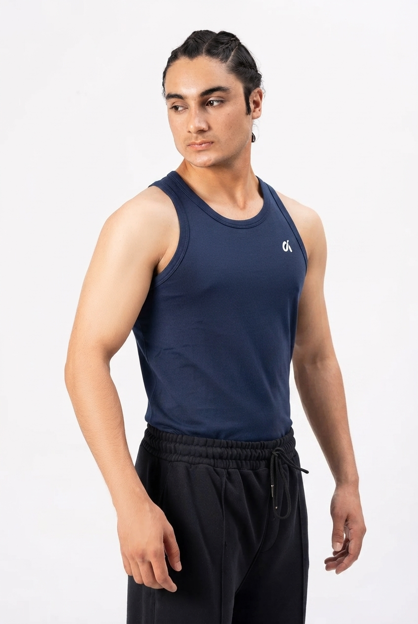 Essential Dark Blue Tank Top – A4