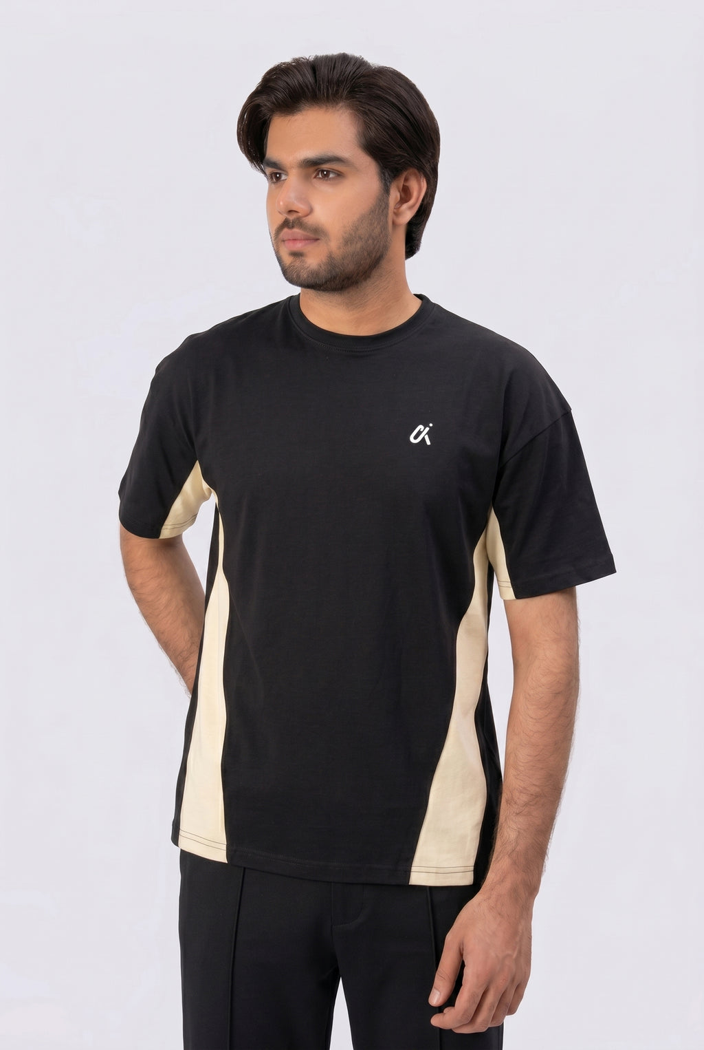 Black Panel Logo T-Shirt T13
