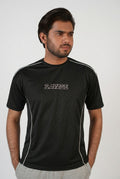 Savage Performance Mesh T-Shirt – Black with White Accents T6