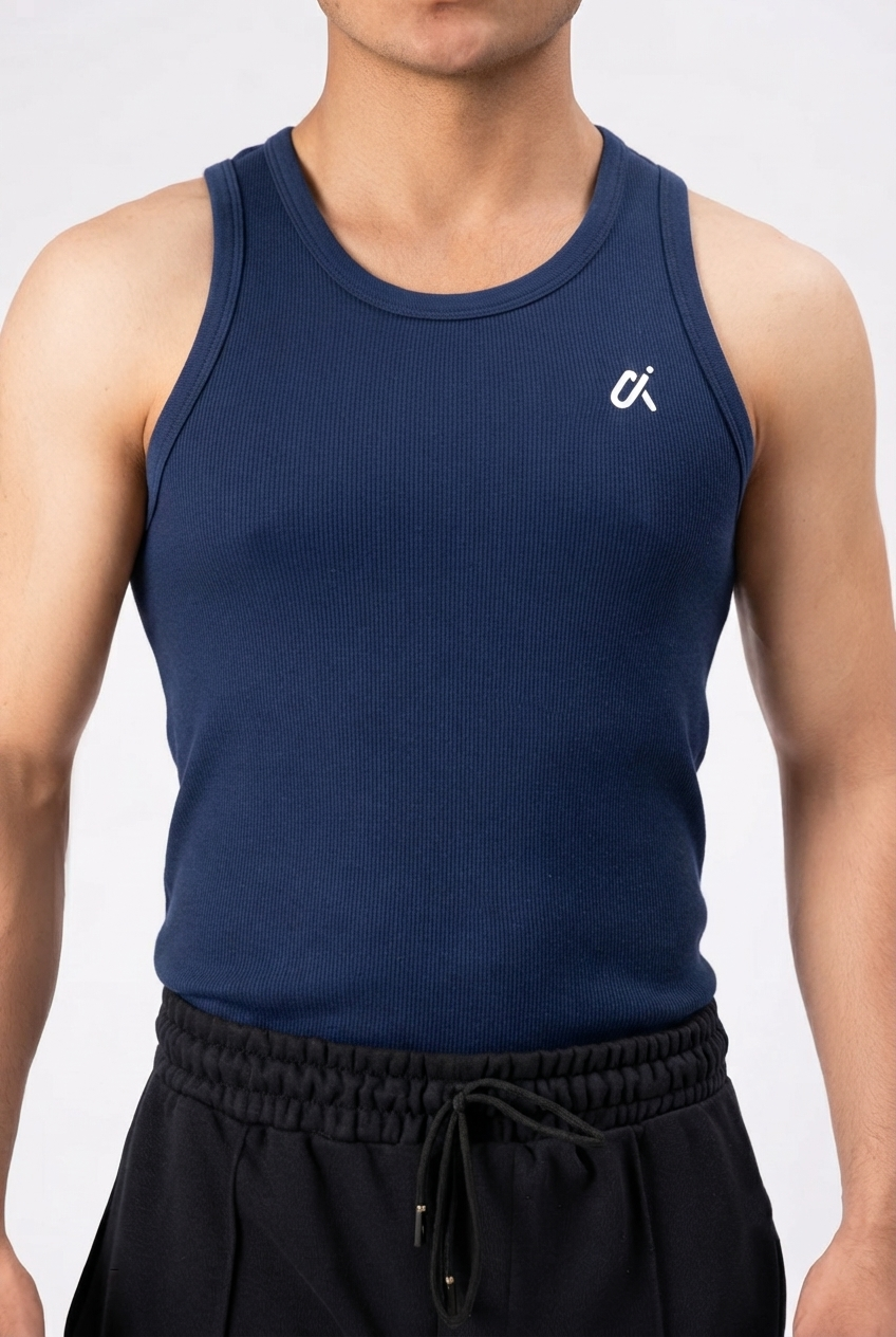 Essential Dark Blue Tank Top – A4