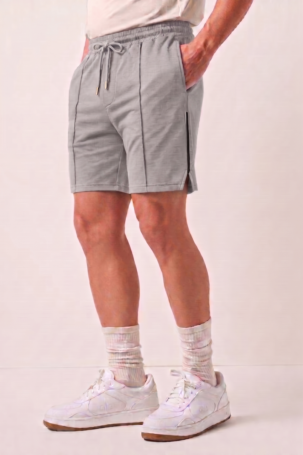 Heather Gray Minimalist Athleisure Shorts X5