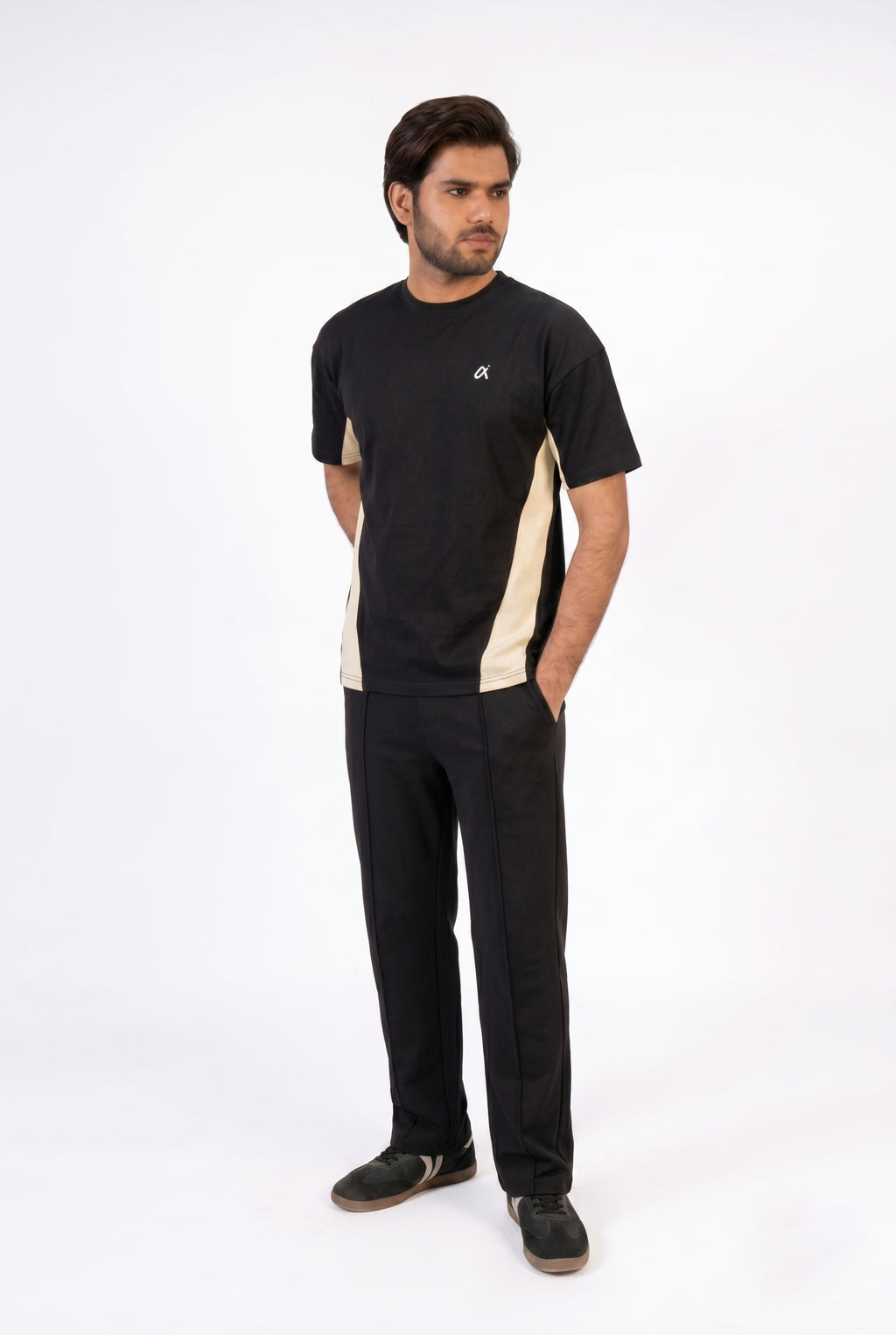 Black Panel Logo T-Shirt T13