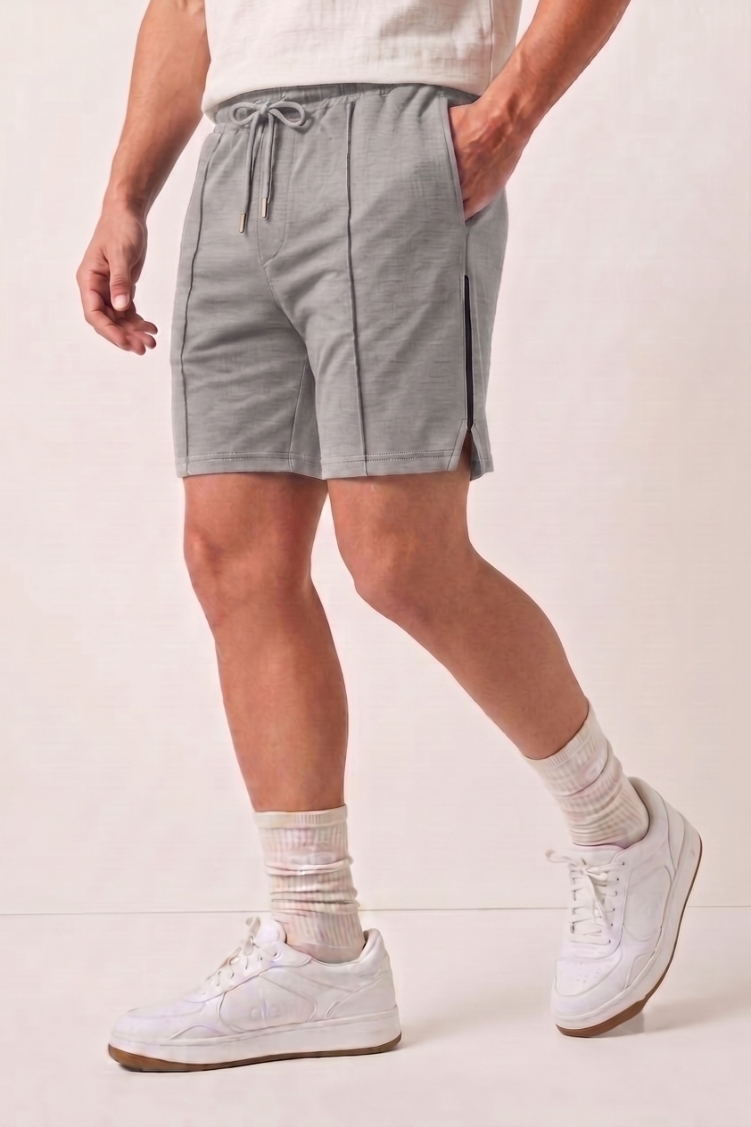 Heather Gray Minimalist Athleisure Shorts X5