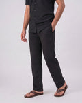 Waffle Black Relaxed Fit Trouser - D12
