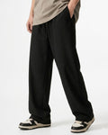 Black French Cotton Wide-Leg Trousers – D17