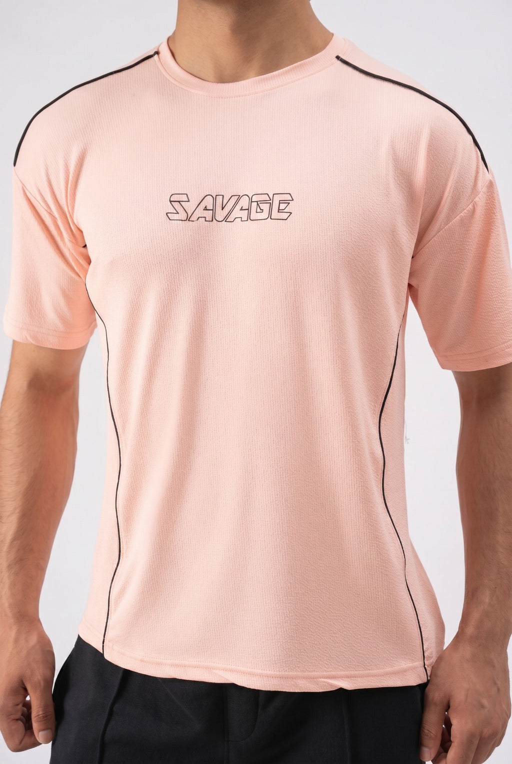 Savage Performance Mesh T-Shirt – Peach T4