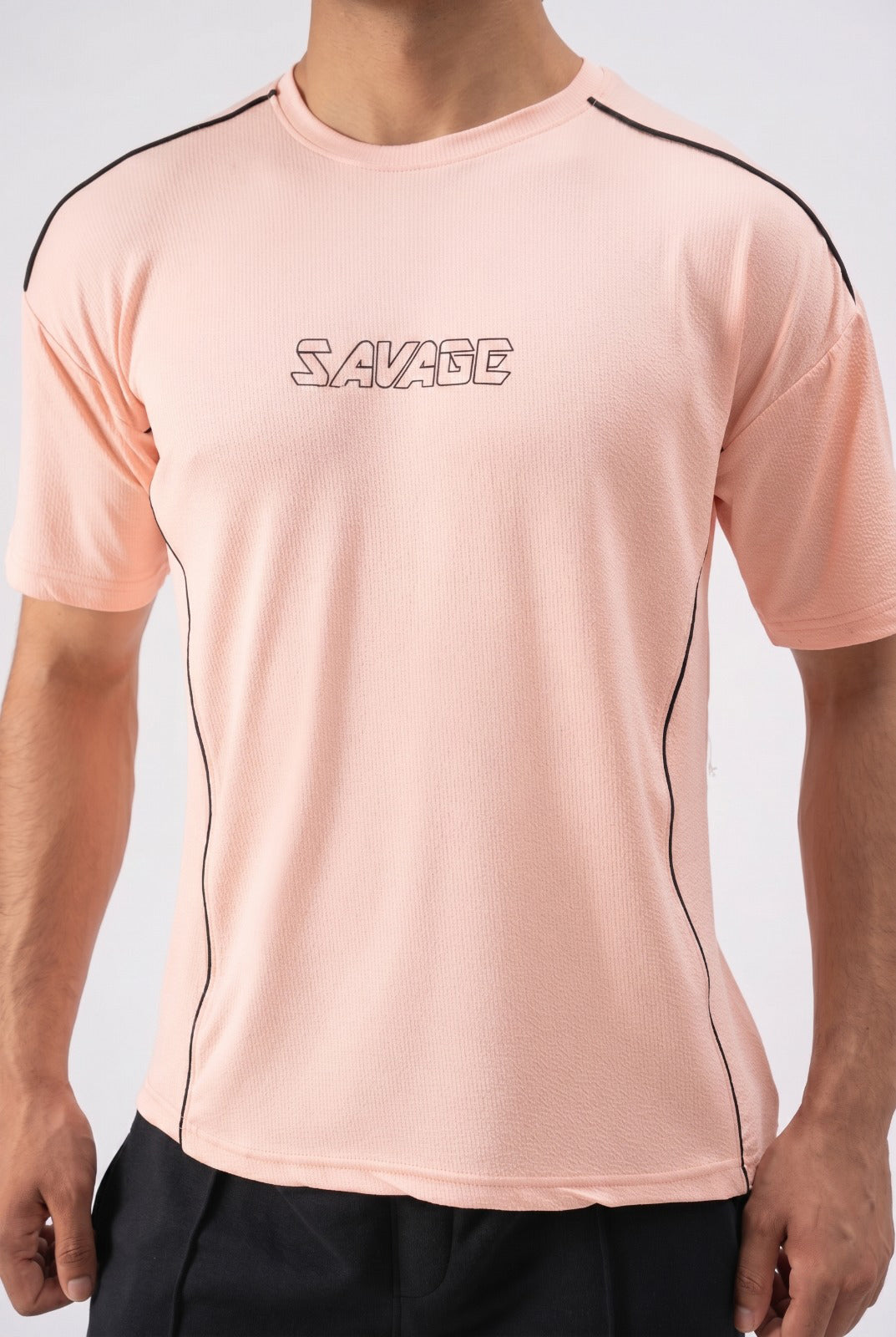 Savage Performance Mesh T-Shirt – Peach T4